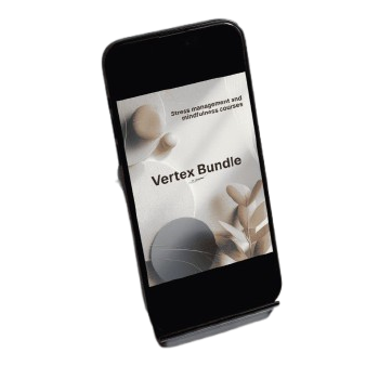 Smartphone displaying a 'Vertex Bundle' on a white background